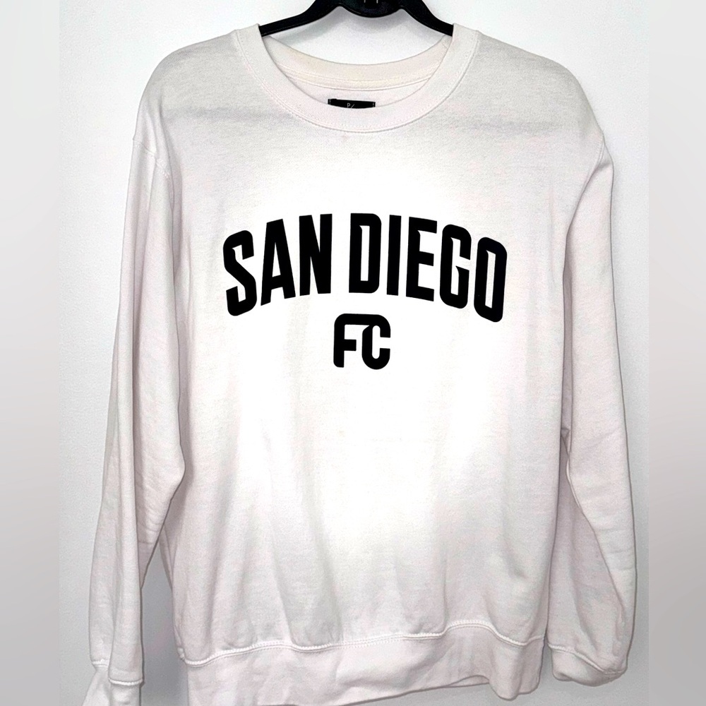 San Diego FC crew sweater.